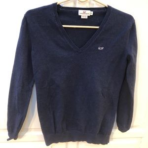 Vineyard Vines v neck cotton navy blue sweater XS